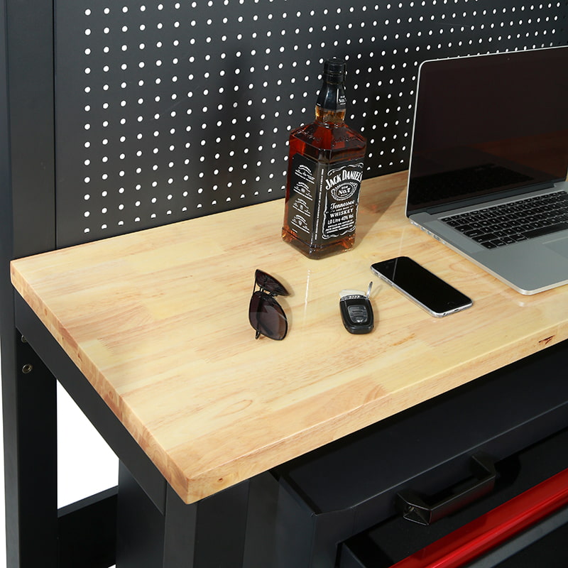 Table en bois mobile flexible GLG2000, armoire de rangement pour garage économique