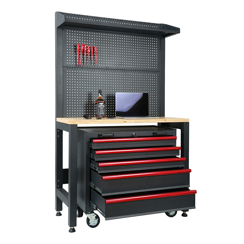 Table en bois mobile flexible GLG2000, armoire de rangement pour garage économique