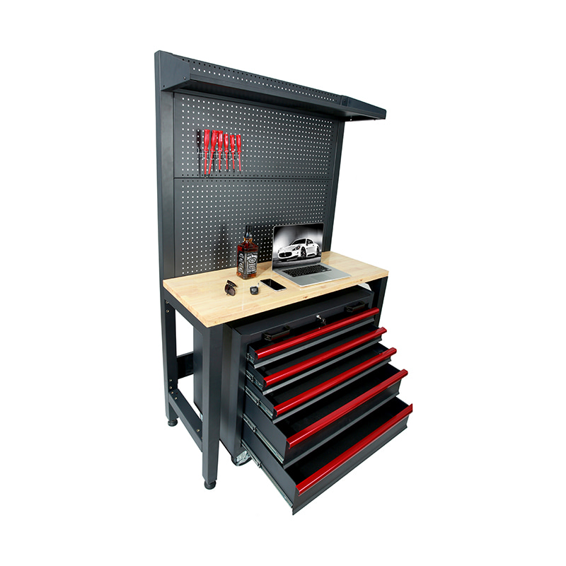 Table en bois mobile flexible GLG2000, armoire de rangement pour garage économique