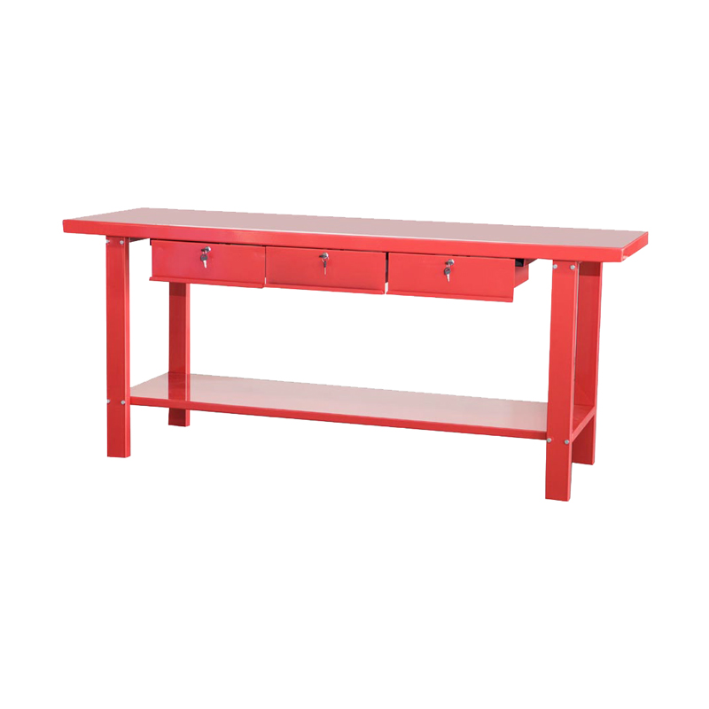 Établi de travail durable rouge GL201+GL202 avec tiroirs