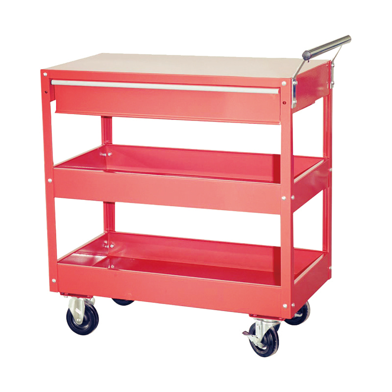 Chariot à outils en métal rouge GL301 avec 1 tiroir