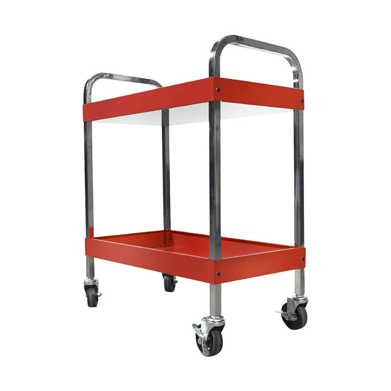 Chariot à outils en métal rouge à deux couches GL303