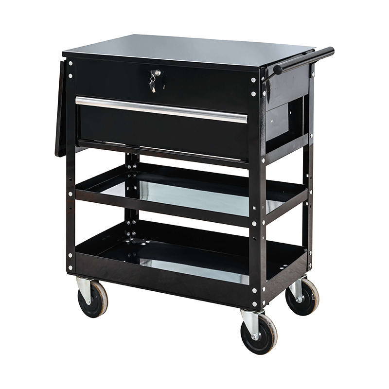 Chariot à outils en métal noir à trois couches GL306