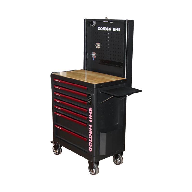 Chariot à outils pour armoire à outils à serrure numérique GL3307-SS, avec plateau latéral et haut-parleur Bluetooth