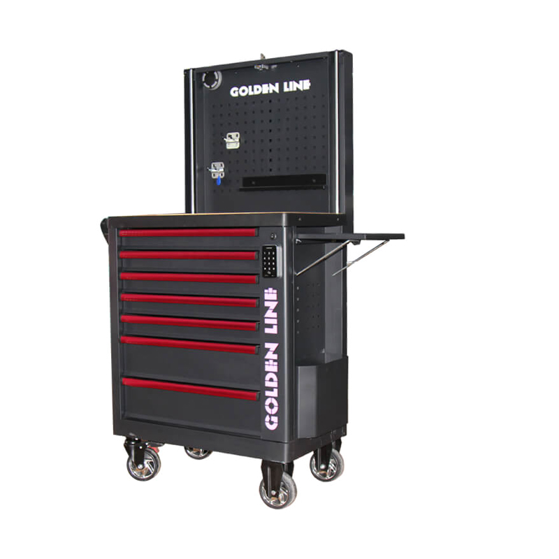 Chariot à outils pour armoire à outils à serrure numérique GL3307-SS, avec plateau latéral et haut-parleur Bluetooth