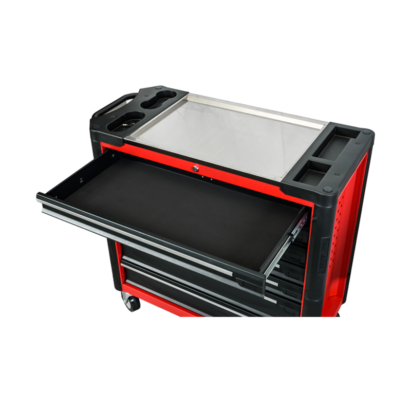 GL3407 Chariot à outils professionnel en métal avec dessus de travail et trous latéraux en acier inoxydable