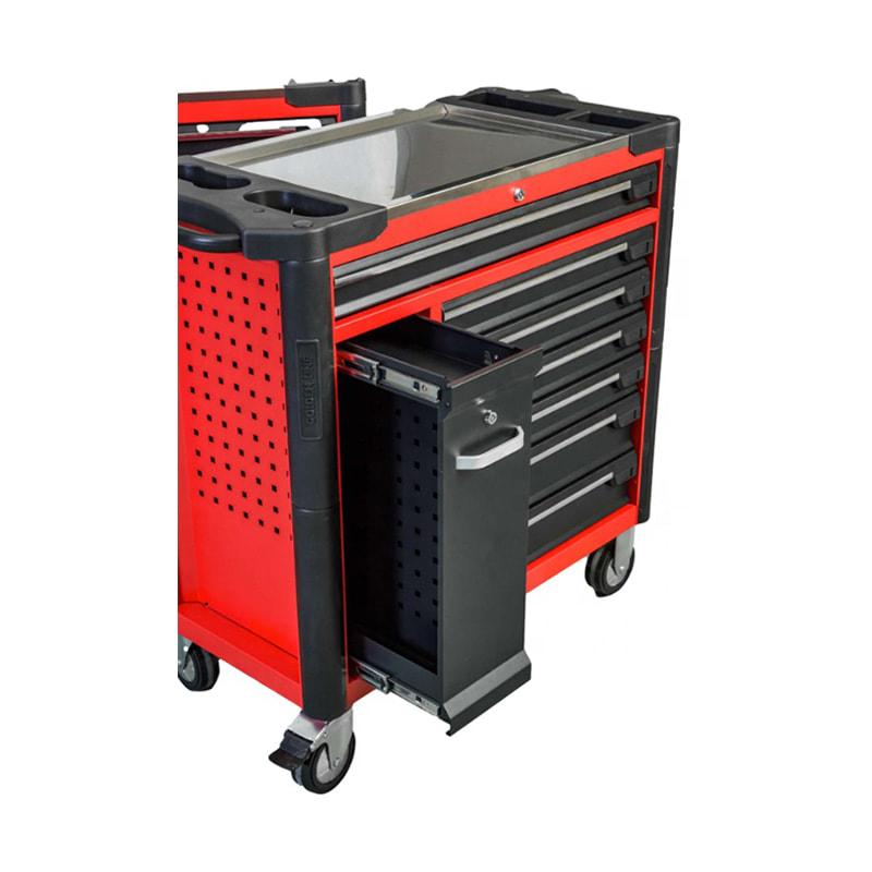 Armoire à roulettes professionnelle GL3407L-D avec plateau de travail en acier inoxydable et plaque de suspension extractible