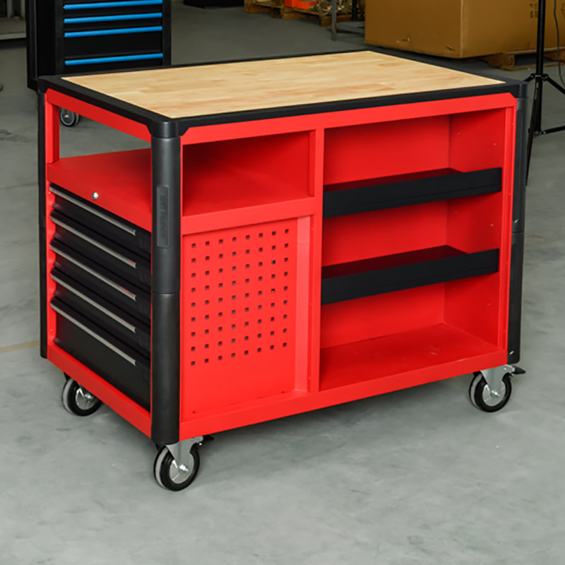 GL3412XXL Armoire de rangement pour outils de garage multifonctionnelle extra-large à 12 tiroirs avec plateau en chêne