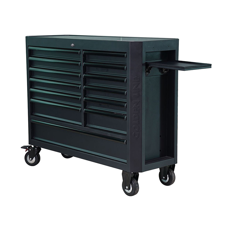 GL3613XL Établi d'armoire à roulettes de rangement d'outils de garage en métal noir avec 13 tiroirs