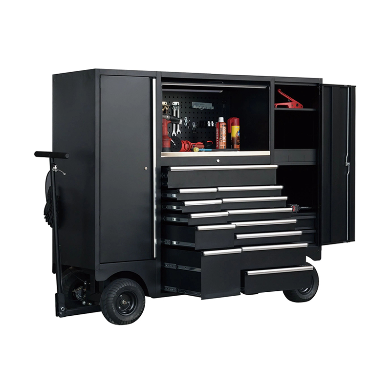 Boîte à outils GLMrsBig Pit Cart et armoire en métal avec chariot roulant pour poste de travail d'atelier