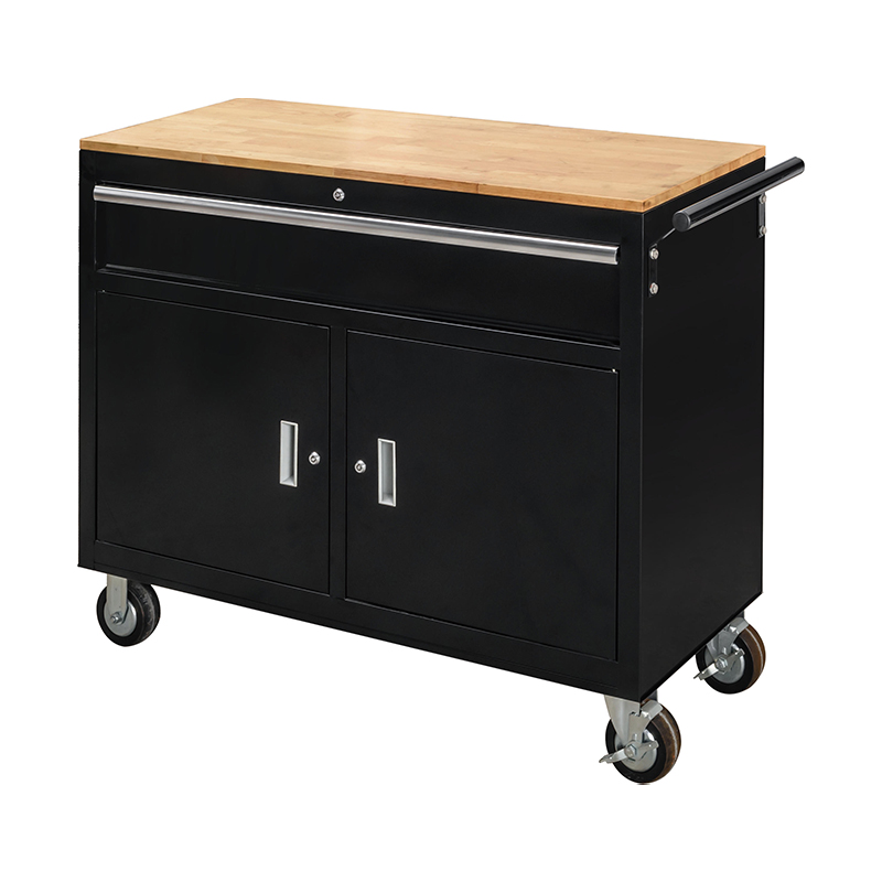 GL4009-D Établi à double porte Chariot à outils Surface de travail en bois