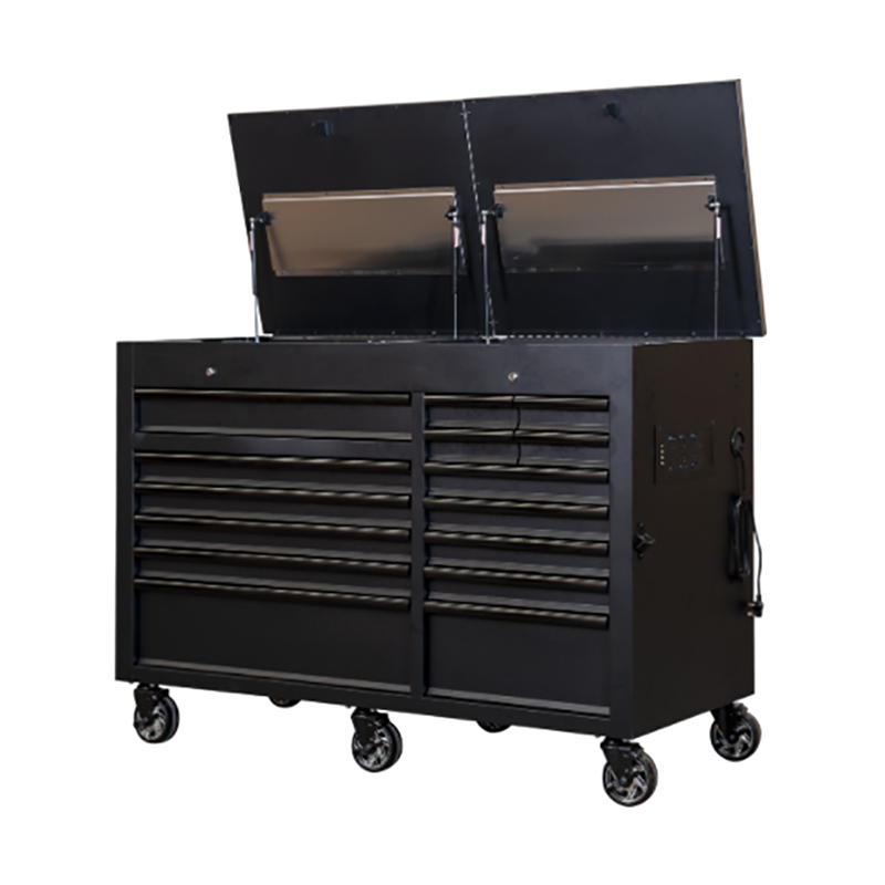 Établi inoxydable de chariot fonctionnel multifonctionnel de garage noir GL4015 avec 15 tiroirs