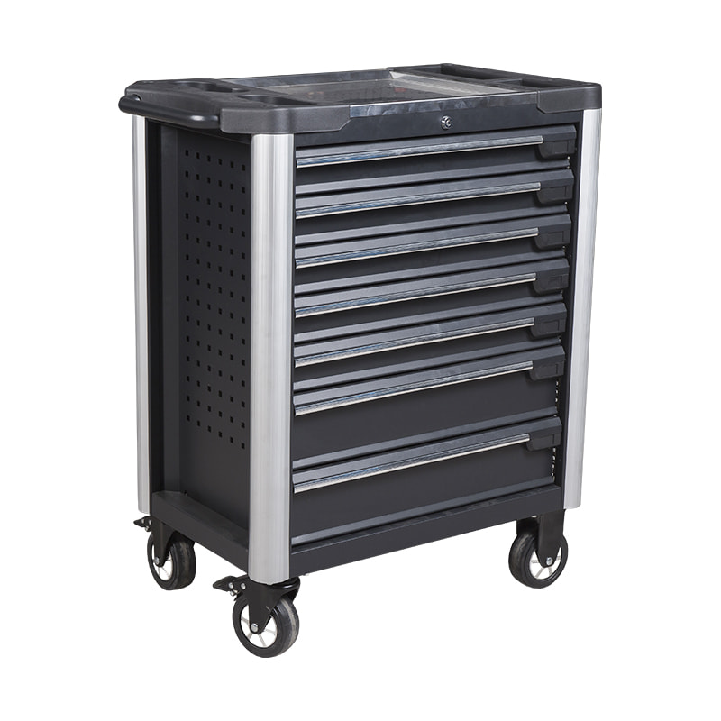 GL3407 Chariot à outils professionnel en métal avec dessus de travail et trous latéraux en acier inoxydable