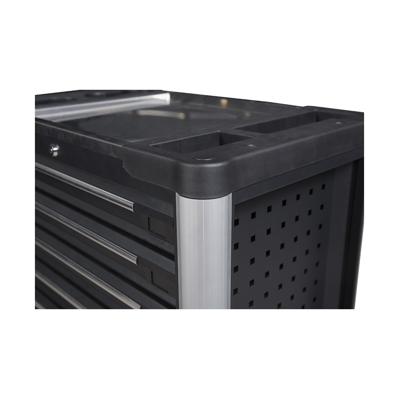 GL3407 Chariot à outils professionnel en métal avec dessus de travail et trous latéraux en acier inoxydable